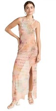 Vestido MISA Fernanda Feminino XS Multi Estampa Geo Gola Redonda Botão Fecho Traseiro, usado comprar usado  Enviando para Brazil