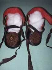 Sapatos de boneca francesa antigos de couro preto impressionantes - Preço reduzido!!, usado comprar usado  Enviando para Brazil