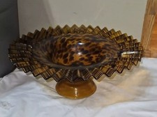 Pedestal bowl amber for sale Pedestal bowl amber for sale  Shelburn