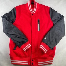 Usado, Jaqueta masculina vintage Nike Storm Fit Destroyer L lã vermelha zíper completo Varsity Bomber comprar usado  Enviando para Brazil