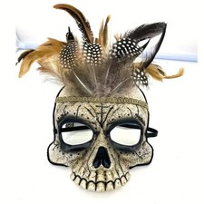 Halloween totenkopfmaske feder gebraucht kaufen  Leonberg