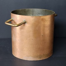 Usado, Vaso grande de cobre pesado feito à mão do século XIX com alças - Fazenda comprar usado  Enviando para Brazil