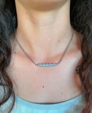 Collana acquamarina naturale usato  Roma