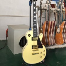 Guitarra elétrica personalizada amarelo creme LP captadores HH hardware dourado frete grátis comprar usado  Enviando para Brazil