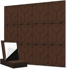 Pacote com 12 painéis acústicos de feltro, 16"x12"x0.4" design de divisão linear marrom+preto comprar usado  Enviando para Brazil