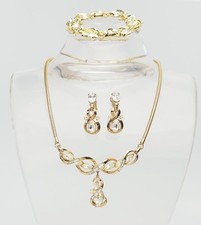 Conjunto De Pendientes, Collar Y Pulsera Trifari De Tono Dorado Vintage Raro comprar usado  Enviando para Brazil