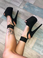Sandálias plataforma 20cm sexy fetiche pole dance sapatos 8 polegadas salto festa peep toe comprar usado  Enviando para Brazil