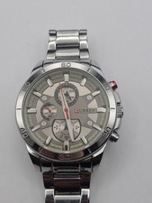 Usado, Curren M-8275 relógio analógico masculino caixa prata falso mostrador múltiplo nova bateria funcionando comprar usado  Enviando para Brazil