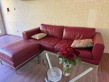 Ledersofa sitzer rot gebraucht kaufen  Hagen im Bremischen
