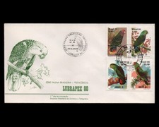 Papagaios pássaros brasileiros 1980 Mi 1789-92 Yt 1444-47 RHM C-1167-70 Lubrapex comprar usado  Brasil 