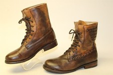 Cama|Stu Feminino Tamanho 9 Cravejado Pátina Couro Marrom Escuro Cadarço Botas de Trabalho Curtas, usado comprar usado  Enviando para Brazil