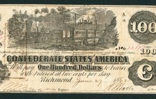 100 1862 confederate for sale  Warrenton