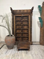 Bajot de mesa de centro baixo de madeira feito à mão | Decoração rústica de banquinho indiano Chowki comprar usado  Enviando para Brazil
