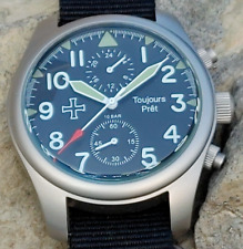 Toujours Pret, Seiko GMT Mvt. Relógio de campo militar. Aço inoxidável jateado  comprar usado  Enviando para Brazil