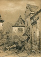 Paysage dessin original d'occasion  Anet