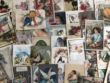 CARTÕES POSTAIS VITORIANOS 75 feriados saudações arte artesanato cortador antigo lote como está comprar usado  Enviando para Brazil