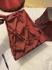 Tecido de tafetá de seda chenille flor rica em borgonha/cranberry abajures, usado comprar usado  Enviando para Brazil