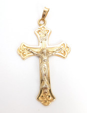 Usado, Berloque de ouro 14K 1 5/8" pingente 1 5/8" cruz crucifixo P586- FOX1441 comprar usado  Enviando para Brazil