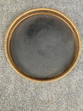 Bandeja para bebidas Coppercraft Guild 13" couro sintético preto grão de madeira metal barra comprar usado  Enviando para Brazil