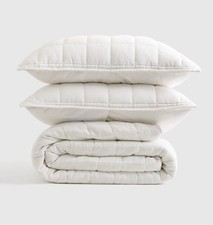 Conjunto completo de colcha de linho queen europeu marmelo fronhas branco novo sem etiquetas caixa aberta comprar usado  Enviando para Brazil