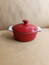 Pequeno Crock Oval Vermelho com Tampa Fabuloso Microondas Doméstico, Freezer, Máquina de Lavar Louça Cofre comprar usado  Enviando para Brazil