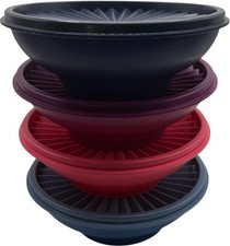 Conjunto de 4 tigelas retrô Tupperwear 890-33, 890-31 com tampas 6,5" de largura comprar usado Conjunto de 4 tigelas retrô Tupperwear 890-33, 890-31 com tampas 6,5" de largura comprar usado  Enviando para Brazil
