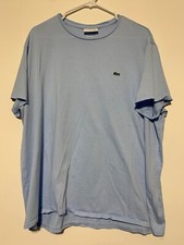 Camiseta Lacoste Masculina Tamanho FR 9 EUA 4XL Ajuste Regular Azul Algodão Pima Manga Curta comprar usado  Enviando para Brazil