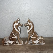 Carved wooden wolves for sale  Denton