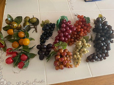 Lote 12 uvas realistas vintage cerejas borracha artificial plástico decoração frutas comprar usado  Enviando para Brazil