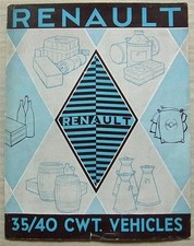 Folheto de vendas RENAULT 35/40 cwt VEÍCULOS caixa van e chassi novembro de 1936 comprar usado  Enviando para Brazil