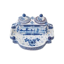 Antique delftware inkwell for sale  CARLISLE