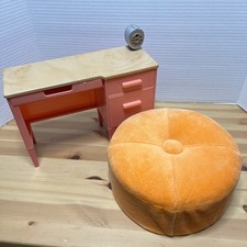 AMERICAN GIRL JULIE'S EGG CHAIR OTOMANO & OG Afiador de Mesa Professor Para BONECA 18", usado comprar usado  Enviando para Brazil