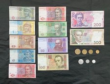 Tercera serie de dinero circulante de Ucrania. Once billetes y siete monedas. segunda mano  Embacar hacia Mexico