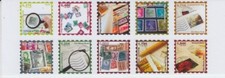 Bloco de 10 selos postais novos, usado comprar usado  Enviando para Brazil
