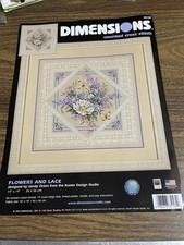 VHTF Dimensiones Kit Punto de Cruz Contado Flores y Encaje segunda mano  Embacar hacia Mexico