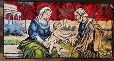 Tapete de tecido de veludo macio parede religiosa Joseph Mary Jesus antigo tapeçaria 20”X 37”, usado comprar usado  Enviando para Brazil