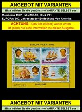 Rumänien 1992 CEPT Kolumbus,Santa Maria,Nina,Pinta,Schiffe Mi.4790-93,Block 271 comprar usado  Enviando para Brazil