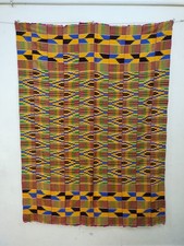 Tecido Kente Vintage Ashanti Gana Tecido Africano Tira Envoltório Pano Arte de Parede A29 comprar usado  Enviando para Brazil
