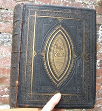 1875 King James Holy Bible- Leather Family Register 6kg comprar usado  Enviando para Brazil