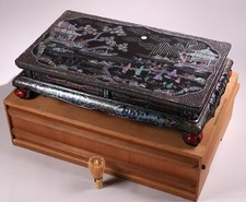 Mesa baixa de laca chinesa 22,8 polegadas suporte pavilhão madrepérola era Meiji 19º comprar usado  Enviando para Brazil