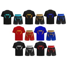 Conjunto de agasalhos infantis masculinos roupa de muay thai futebol carta impressa treino comprar usado  Enviando para Brazil