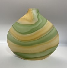 Vaso padrão onda amarelo e verde vidro jateado Ebb and Flow comprar usado  Enviando para Brazil