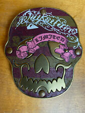 Fivela de cinto Quiksilver bronze Halloween couro caveira rosa dia dos mortos Muerte comprar usado  Enviando para Brazil