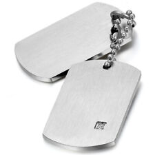 Aço Inoxidável Militar Exército Dog Tags Colar Pingente Homens Com Gravura Grátis comprar usado  Enviando para Brazil