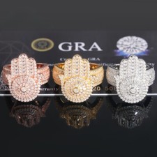 Anel de mão Hip Hop Baguete Moissanite Hamsa folheado a prata esterlina 925 ouro 18k comprar usado  Enviando para Brazil
