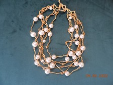 Collier doré perles d'occasion  Nancy-