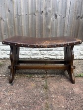 Oak leather footstool for sale  ROTHERHAM