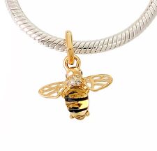 Novo 100% Original PANDORA Marca 762672C01 14K Gold Pl Espumante Bee Dangle Charm comprar usado  Enviando para Brazil