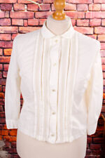 Blusa de náilon vintage original anos 60 pregas brancas babados Rockabella 44 comprar usado  Enviando para Brazil