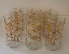 Conjunto de 9 copos vintage anos 70 trigo dourado 8 oz Libbey meados do século flores secas comprar usado  Enviando para Brazil